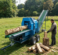 45-Ton Hydraulic Firewood Processor – Heavy Duty Log Splitter & Cutting Machine