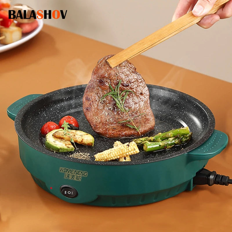 Electric MultiCooker Frying Pan — Non-Stick BBQ, Steak, Fish & Omelette Cooking Machine