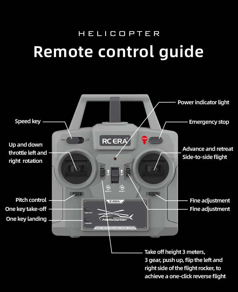 C032 RC Helicopter 2.4G 6-Axis Brushless – Altitude Hold & Optical Flow Remote Control