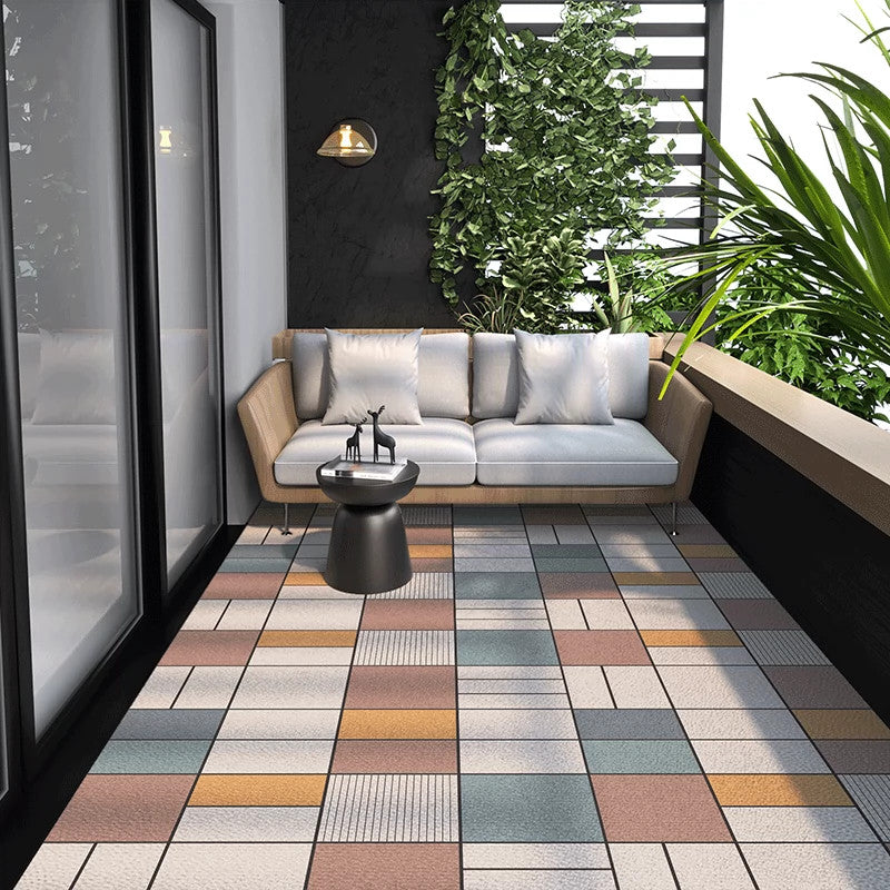 Outdoor Balcony Rug – Oil-Proof Non-Slip PVC Leather Carpet for Living Room & Kitchen