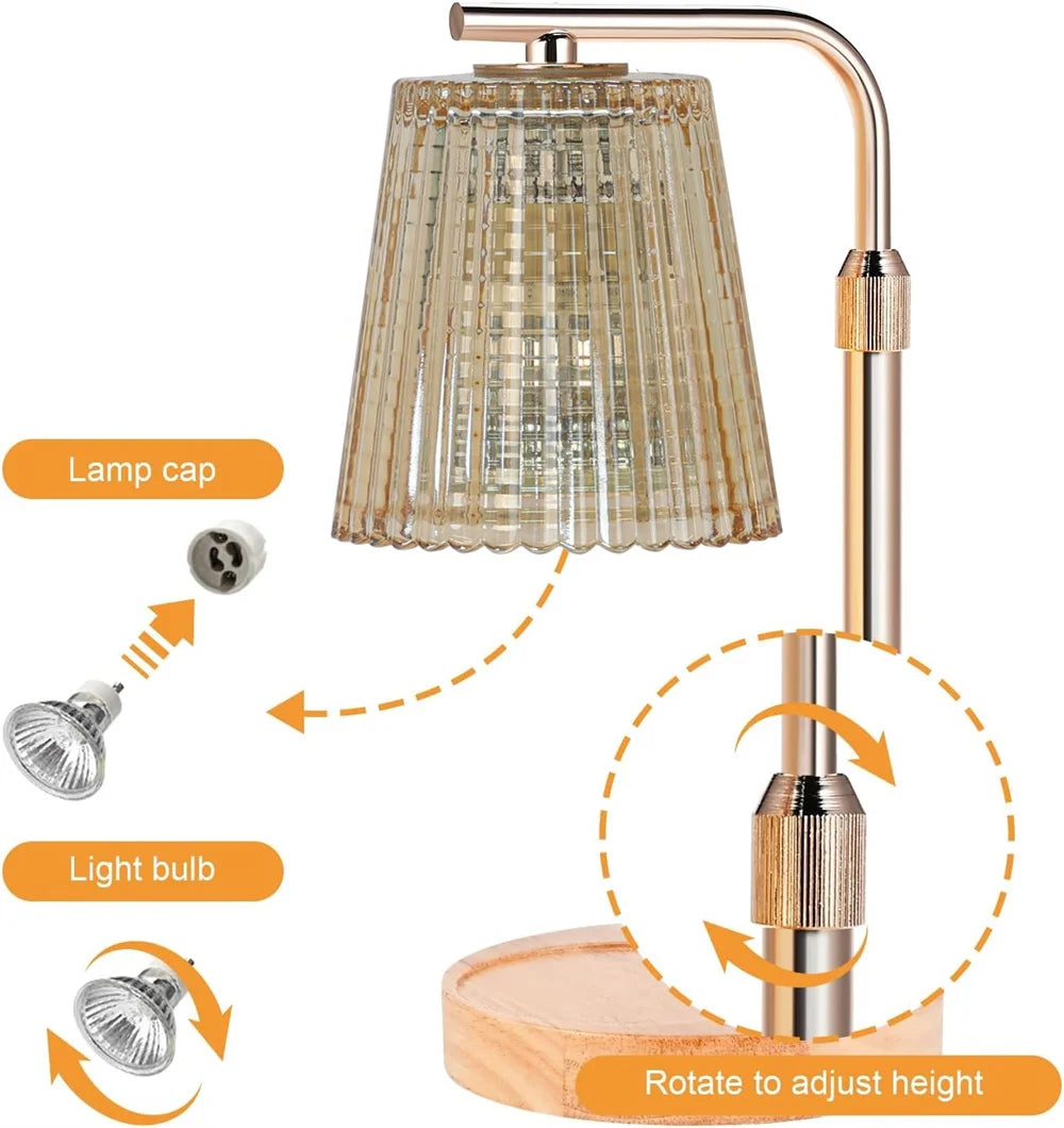 Flower Candle Warmer Lamp with Adjustable Height