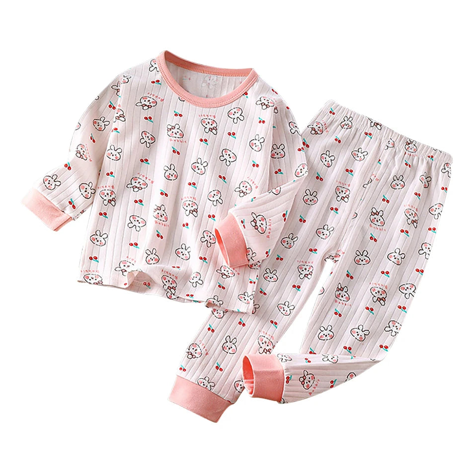 Kids' Casual Autumn Long Sleeve Cartoon Pajamas Set | Soft Comfortable Sleepwear Boys & Girls