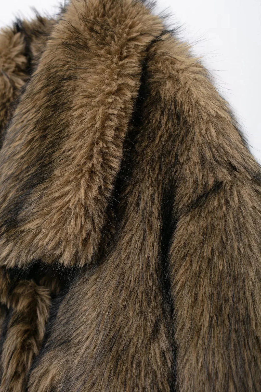 Women's Oversized Faux Fur Jacket – Single-Breasted Elegant Warm Coat