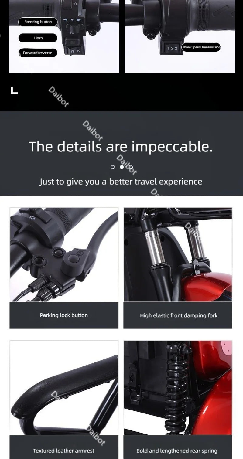 3-Wheel Mini Mobility Scooter – 48V 700W, 35 km Range