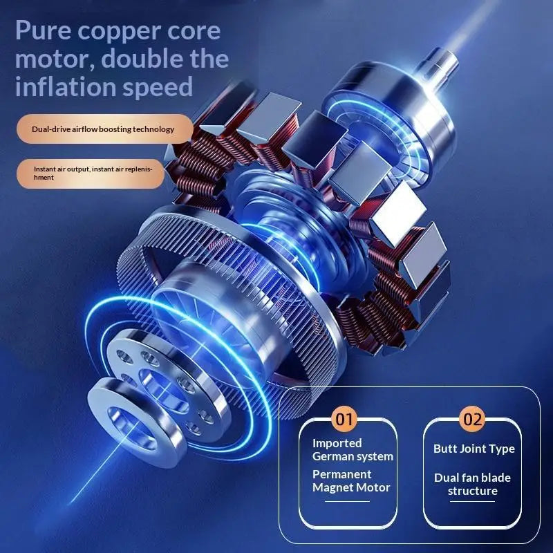 Cordless Tire Inflator with Pointer Pressure Gauge