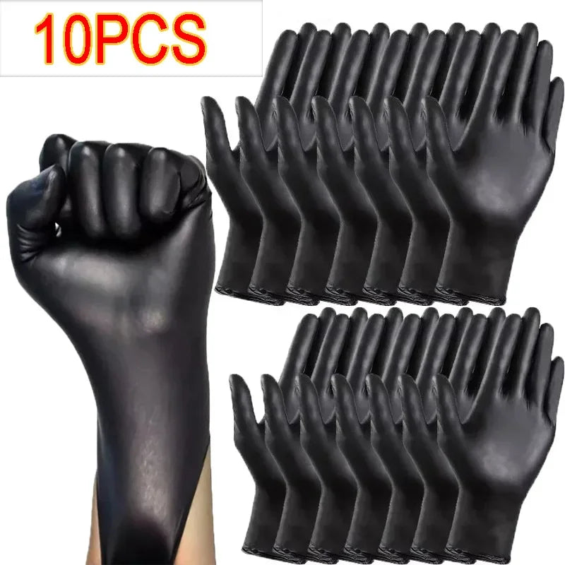Disposable Black Nitrile Gloves — Latex-Free, Waterproof & Durable for Kitchen, Beauty Salon & Home Use