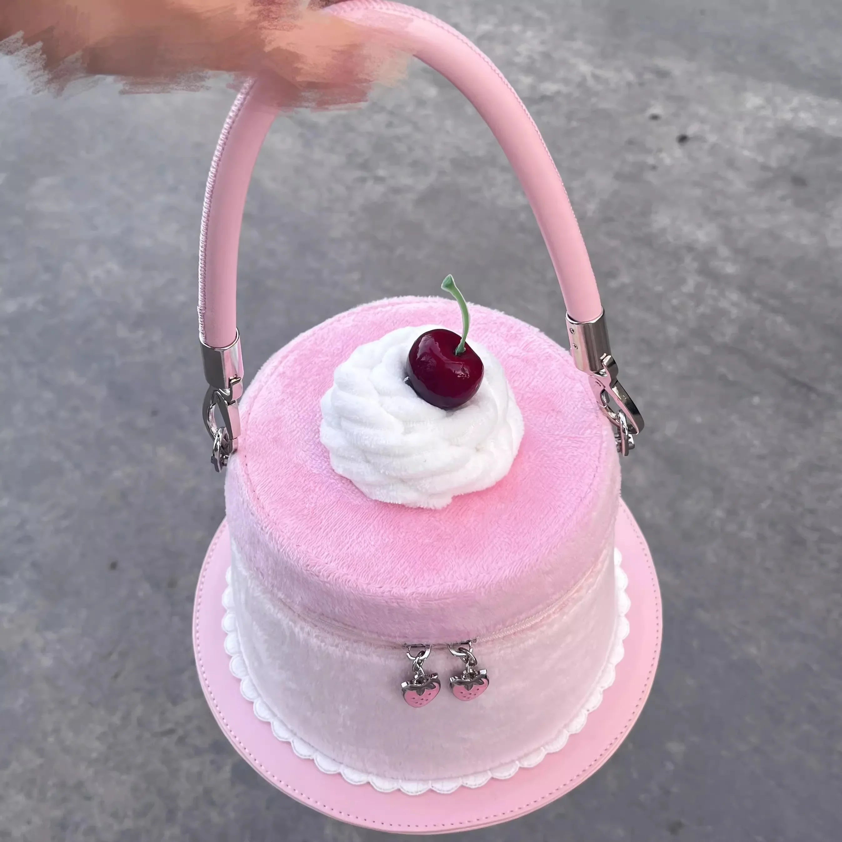 miyagawa Lolita Cake Bucket Bag – Sweet Kawaii Patchwork Handbag for Women & Teen Girls