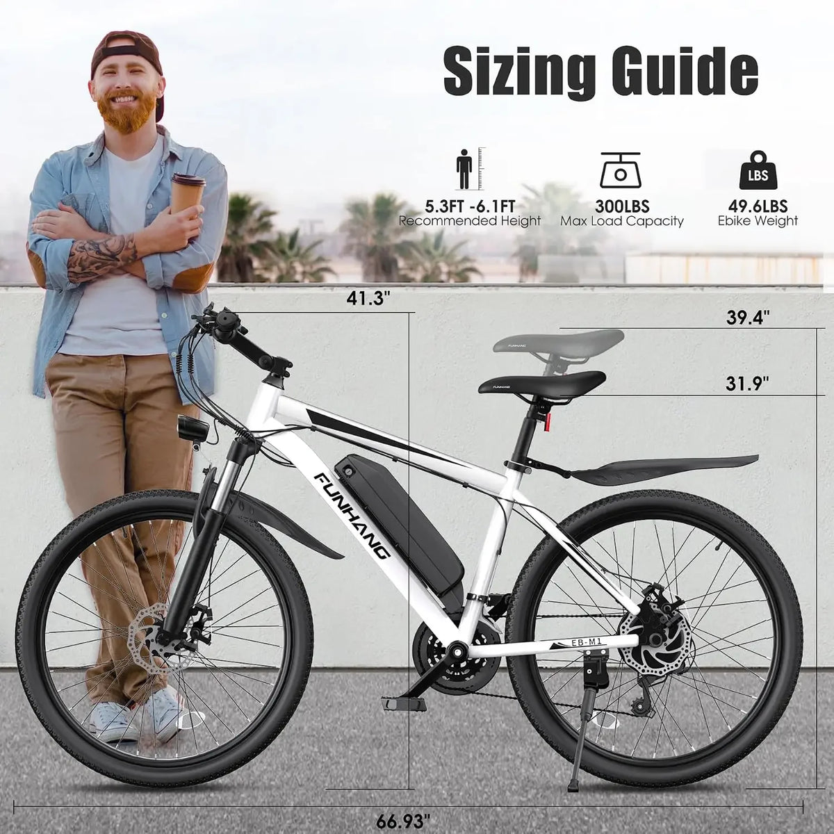 Electric Mountain Bike for Adults – 48V 1000W Peak, 50-Mile Range, 26" Suspension, UL Certified