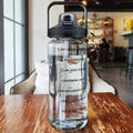 2L Large Capacity Motivational Water Bottle with Straw & Time Marker – BPA-Free Portable Fitness Bottle
