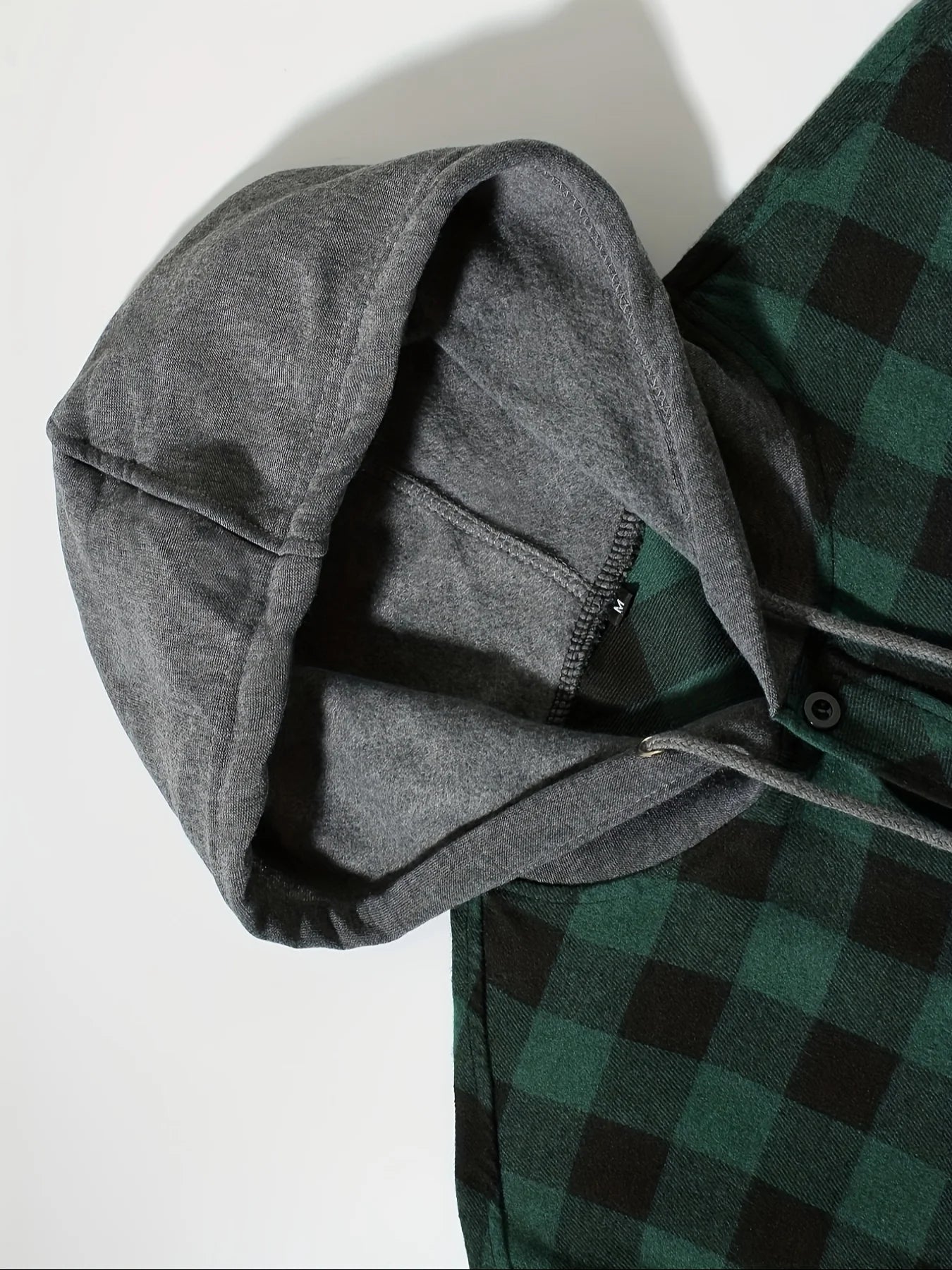 Men's Plaid Hooded Long Sleeve Shirt — Casual Flannel-Style Shirt Jacket