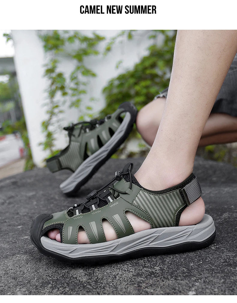 Men's Handmade Breathable Beach Sandals – Lightweight Soft Sole Outdoor Sandals