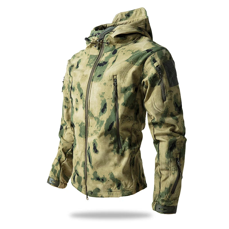 Men's Soft Shell Tactical Fleece Hooded Jacket