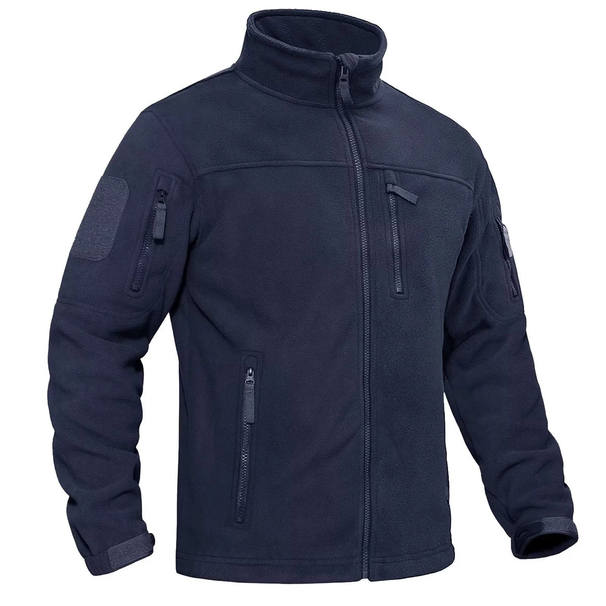 Men's Full Zip Fleece Hiking Windbreaker — Multi-Pocket Outdoor Work Jacket