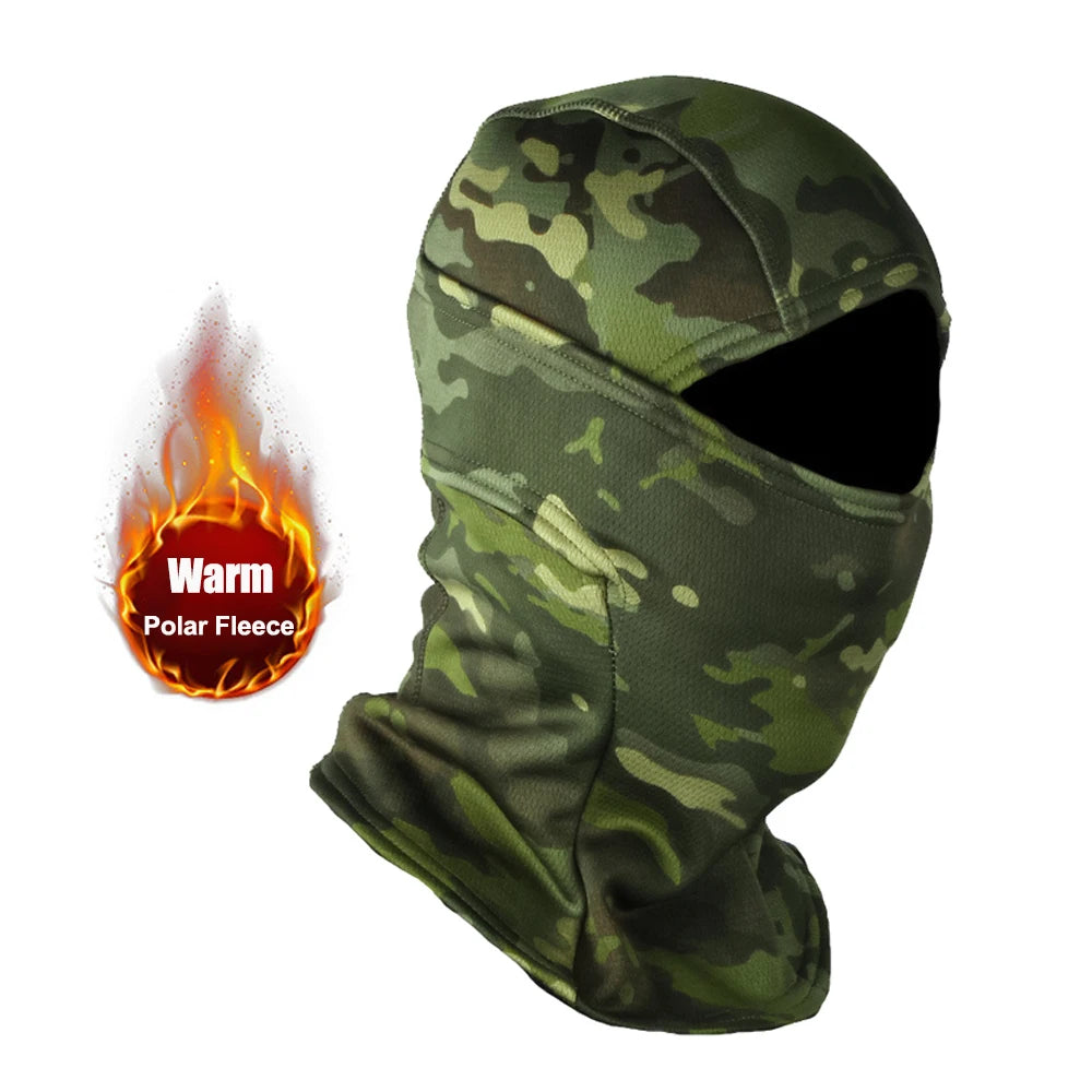 Camouflage Polar Fleece Full Face Cycling Balaclava — Windproof Winter Mask