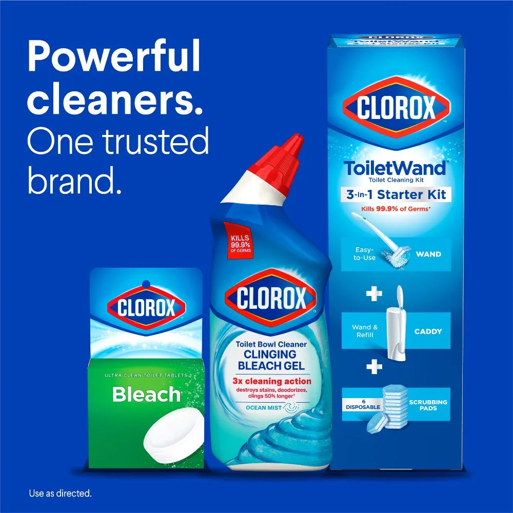 Sparkling Clean in Seconds — Toilet Bowl Cleaner Gel with Bleach | 3X Cleaning, Ocean Mist, 24 fl oz, Pack of 2