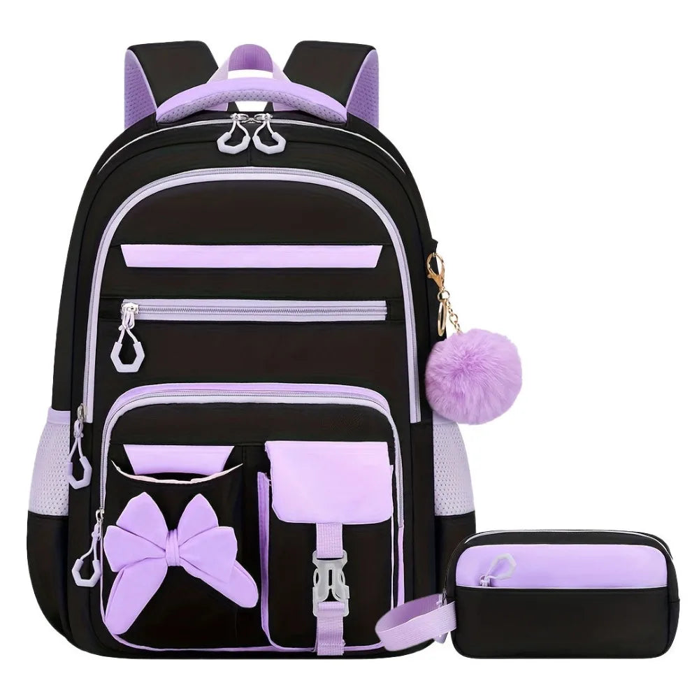 Bow-Knot School Backpack – Bag & Matching Set Options