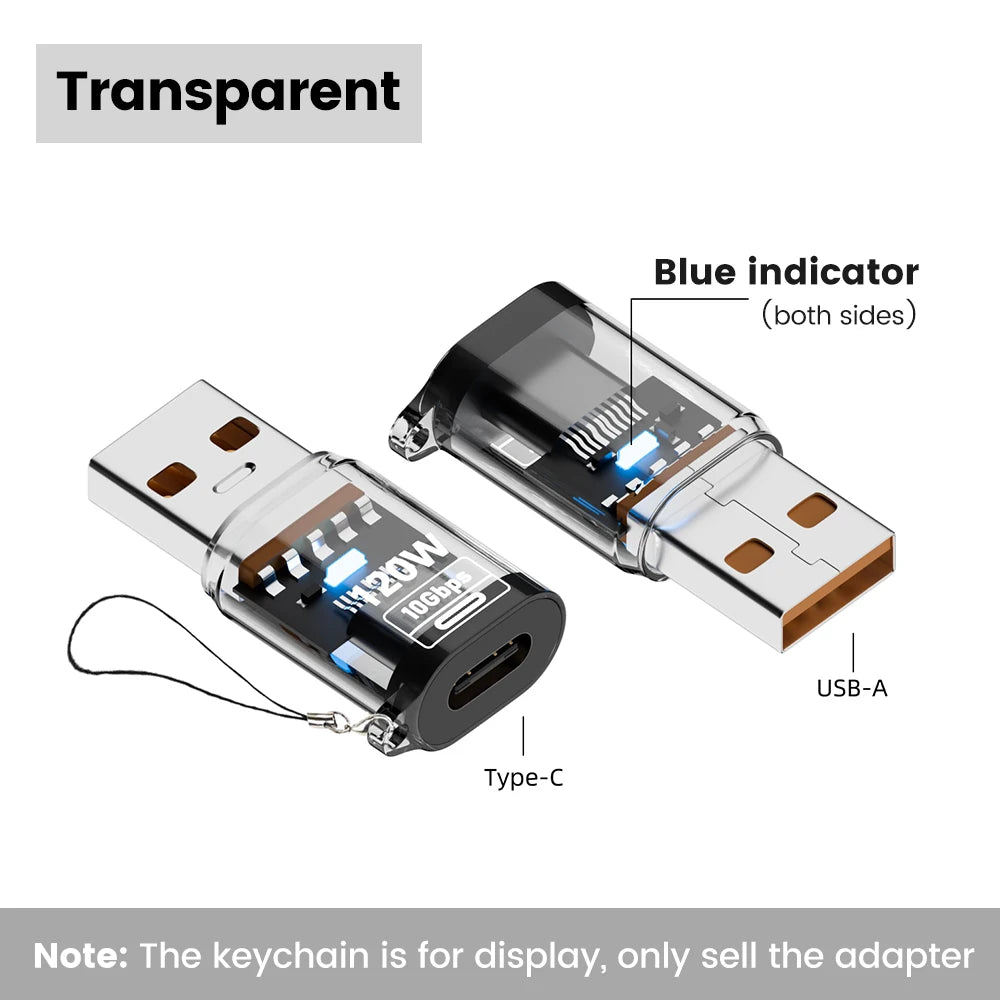 120W USB-C to USB-A OTG Adapter – USB 3.2 Fast Charging Connector for iPhone, iPad, MacBook & Android