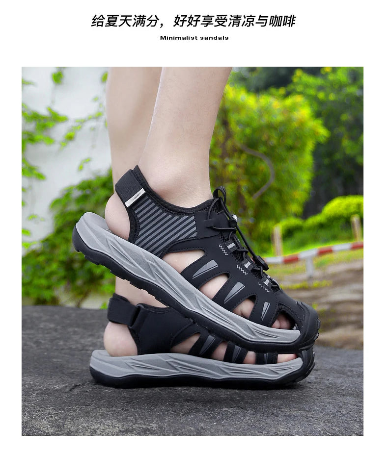 Men's Handmade Breathable Beach Sandals – Lightweight Soft Sole Outdoor Sandals