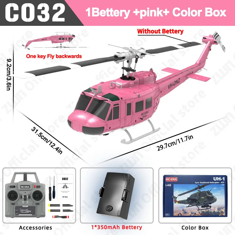 C032 RC Helicopter 2.4G 6-Axis Brushless – Altitude Hold & Optical Flow Remote Control