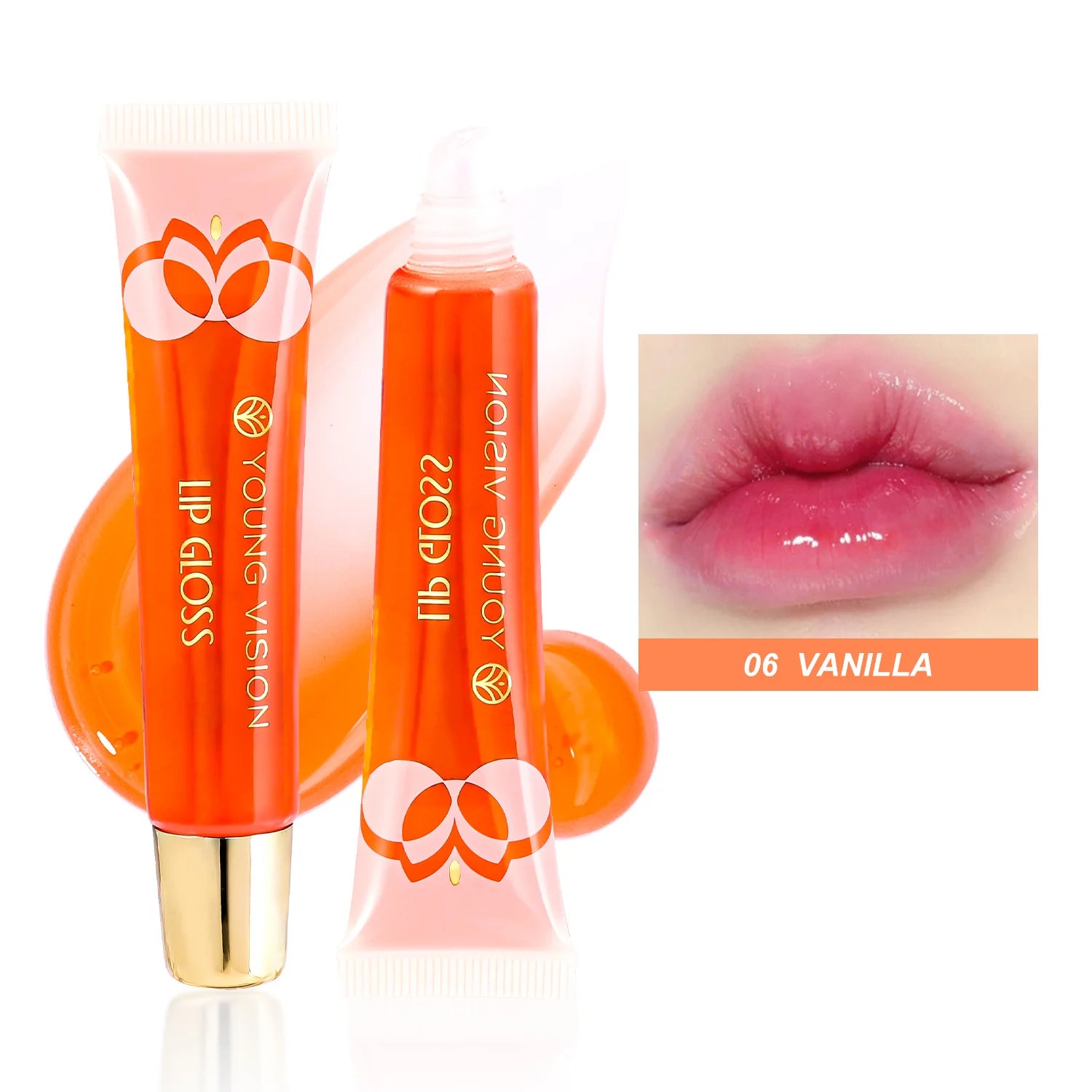 6 colors Lip Gloss Long lasting Moisturizing Mirror Lip Oil, Fruit Flavor, Pudding Lip Moisturizing, Water Radiant Lip Honey