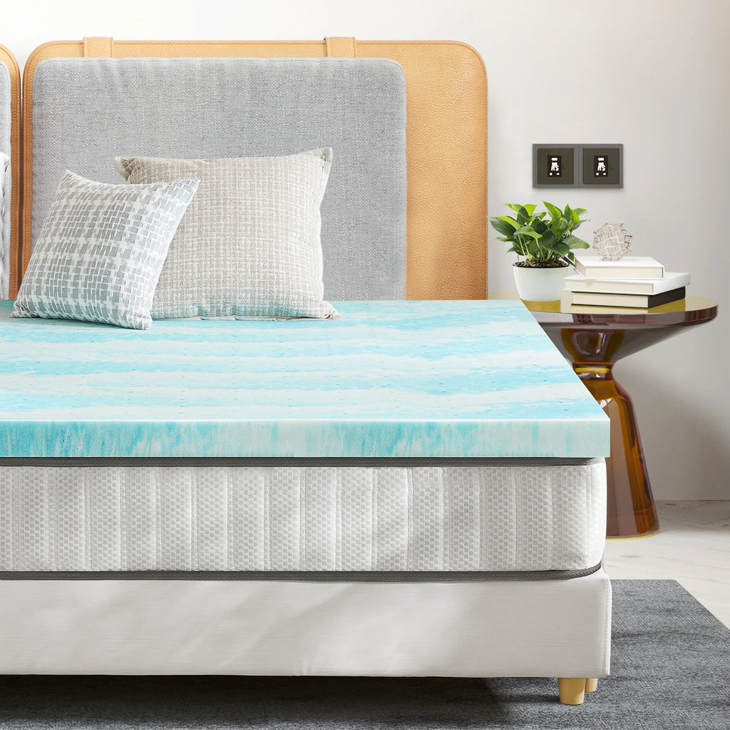 JHK 2"-3" Thick Gel Cooling Memory Foam Mattress Topper – Soft, Breathable Queen Size Bed Topper
