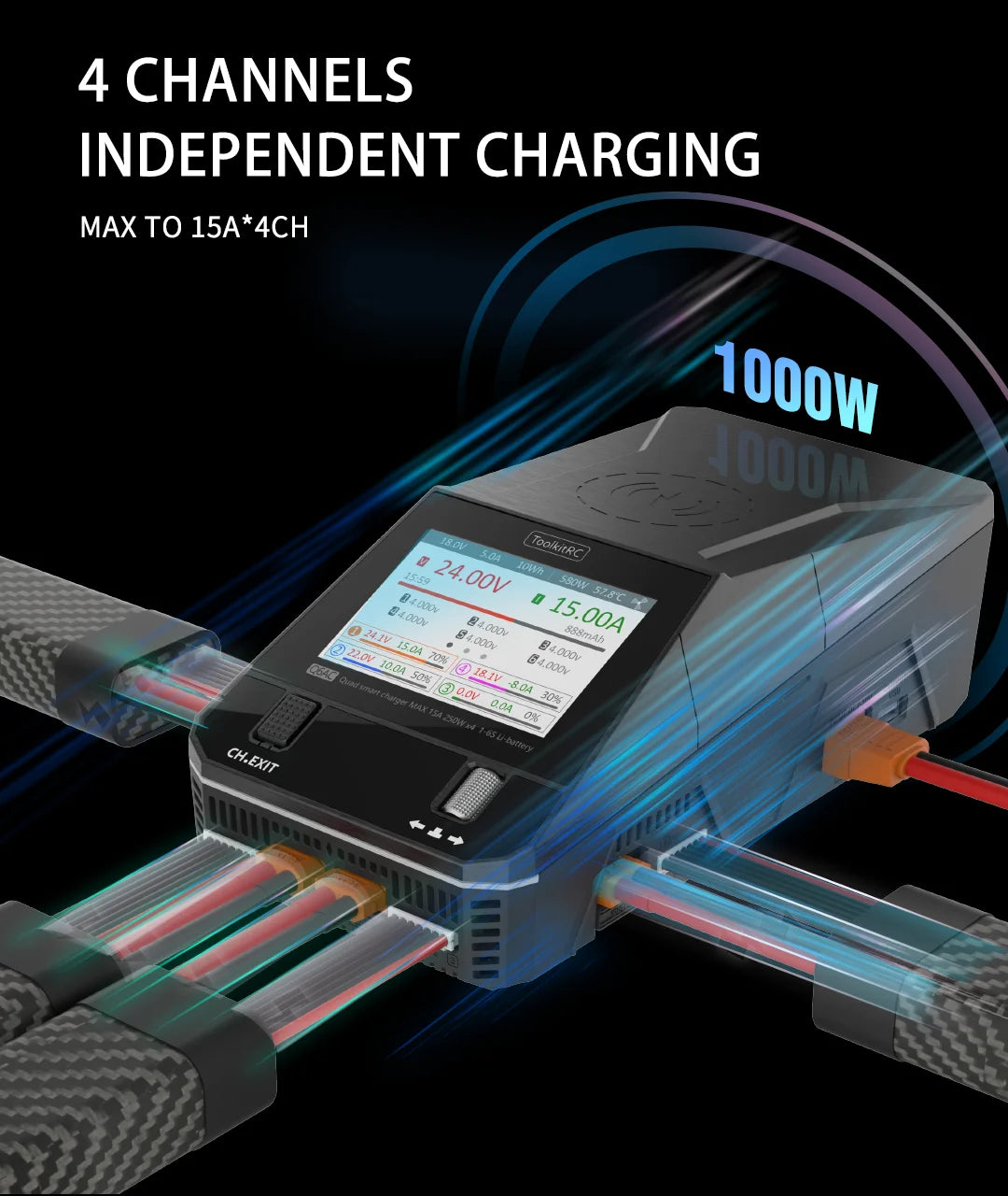 ToolkitRC Q6AC Multi-Chemistry Battery Charger — LiPo, LiFePO4, NiMH & Lead-Acid