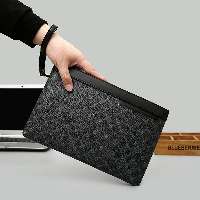 Luxury Design Business Men Day Clutch Bag Durable Soft PU Leather Money Pouch Bag Fashion Male Cardholder Case Phone Handbags