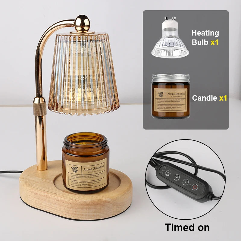 50W Dimmable Candle Warmer Lamp with Glass Shade