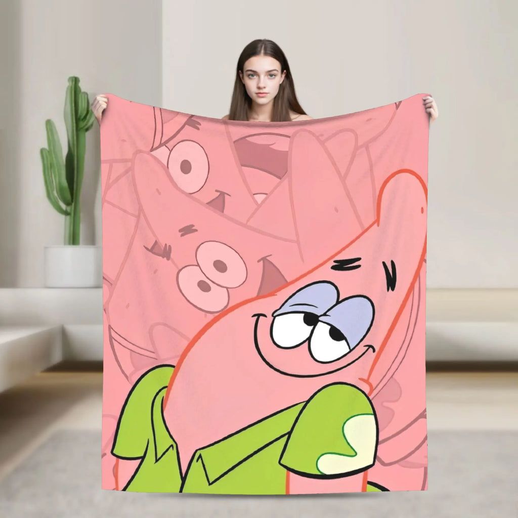 SpongeBob Flannel Throw Blanket – Soft Breathable Character Blanket for Bed, Lounge & Summer