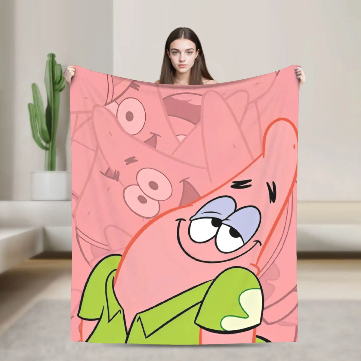 SpongeBob Flannel Throw Blanket – Soft Breathable Character Blanket for Bed, Lounge & Summer