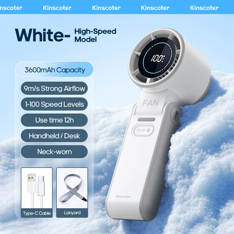 Rechargeable Handheld Fan with Optional Ice Cooling