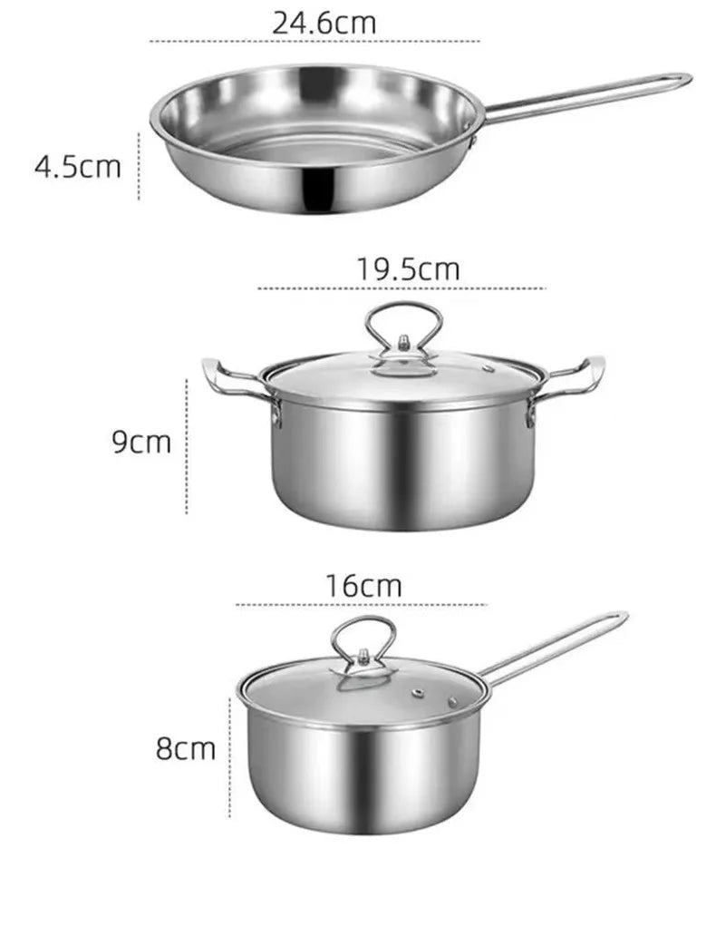 Stainless Steel Cookware Set – Soup Pot & Milk Pan