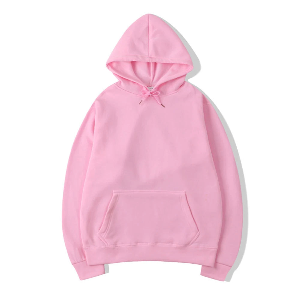 Unisex Oversized Pullover Hoodie Sweatshirt – Solid Color Casual Fleece for Men & Women