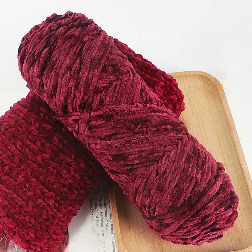 Chenille Soft Velvet Yarn – 95g Blended Knitting Wool for Crochet Scarves, Baby Blankets & Hats
