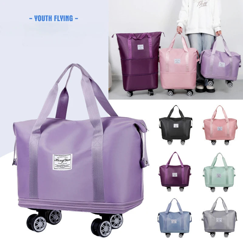 Expandable Fitness Travel Bag – Wet-Dry Storage & Wheels
