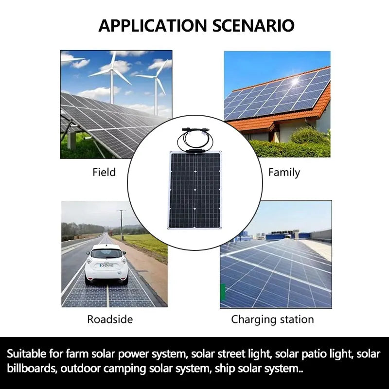2000W Flexible Solar Panel — 110V/220V Thin-Film Panel for RV, Boat & Off-Grid Systems