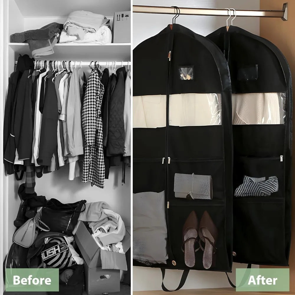 Foldable Garment Bag with Zipper — Hanging Suit & Dress Travel Bag with Handles
