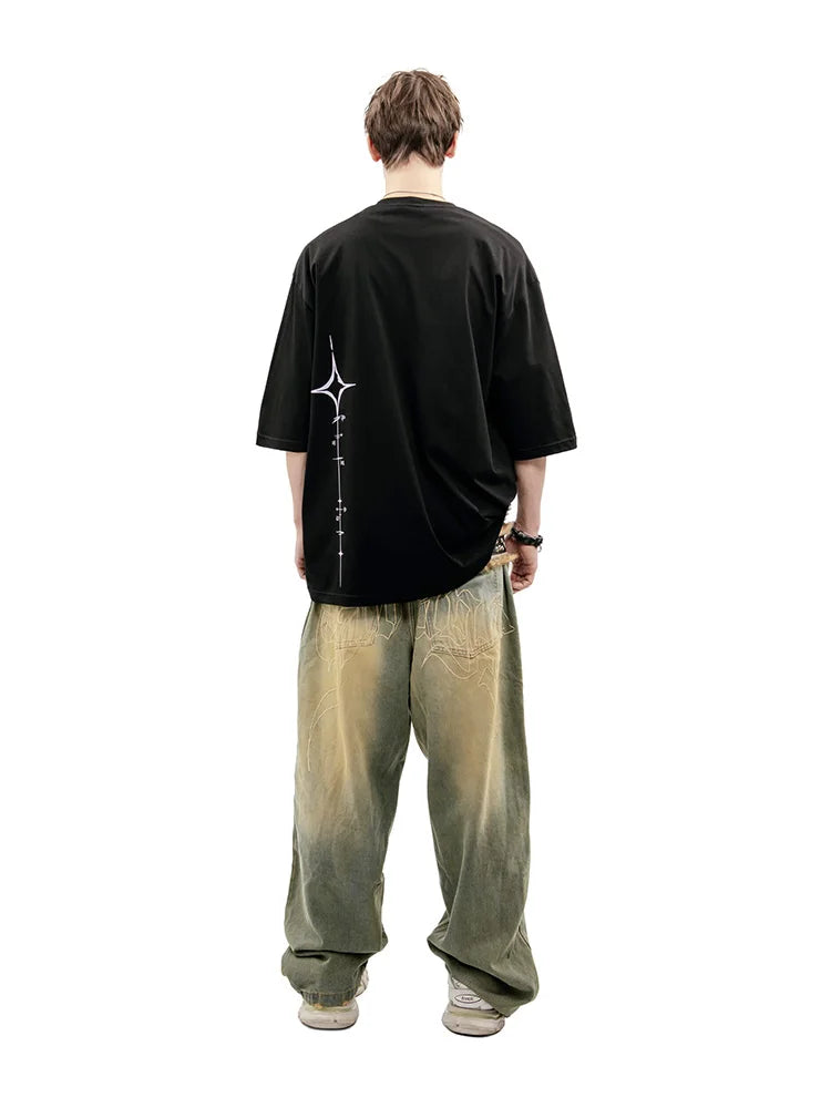 Y2K Harajuku Vintage Tour Graphic Oversized T-Shirt — 100% Cotton Streetwear Tee Unisex