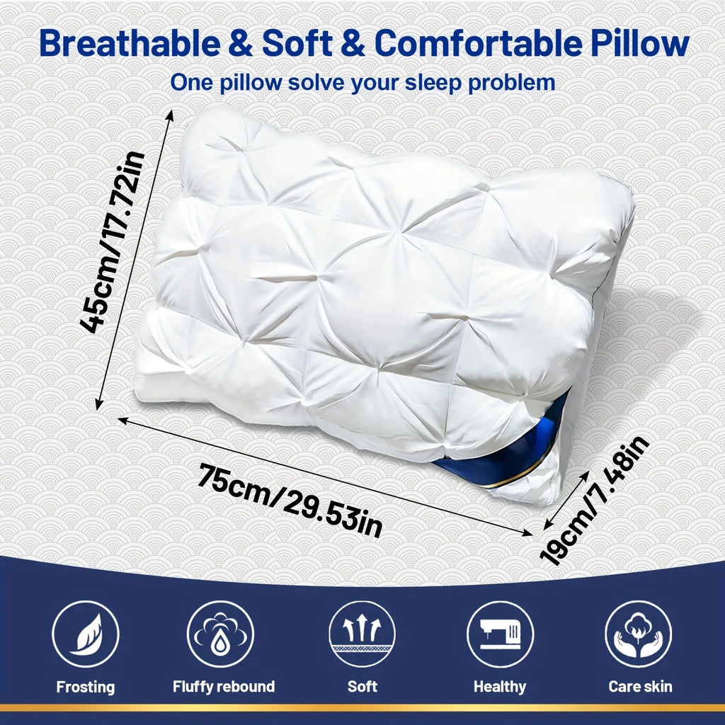 Hotel-Quality Cervical Pillow Insert – High & Low Profile, Washable, Standard Size 48x74cm