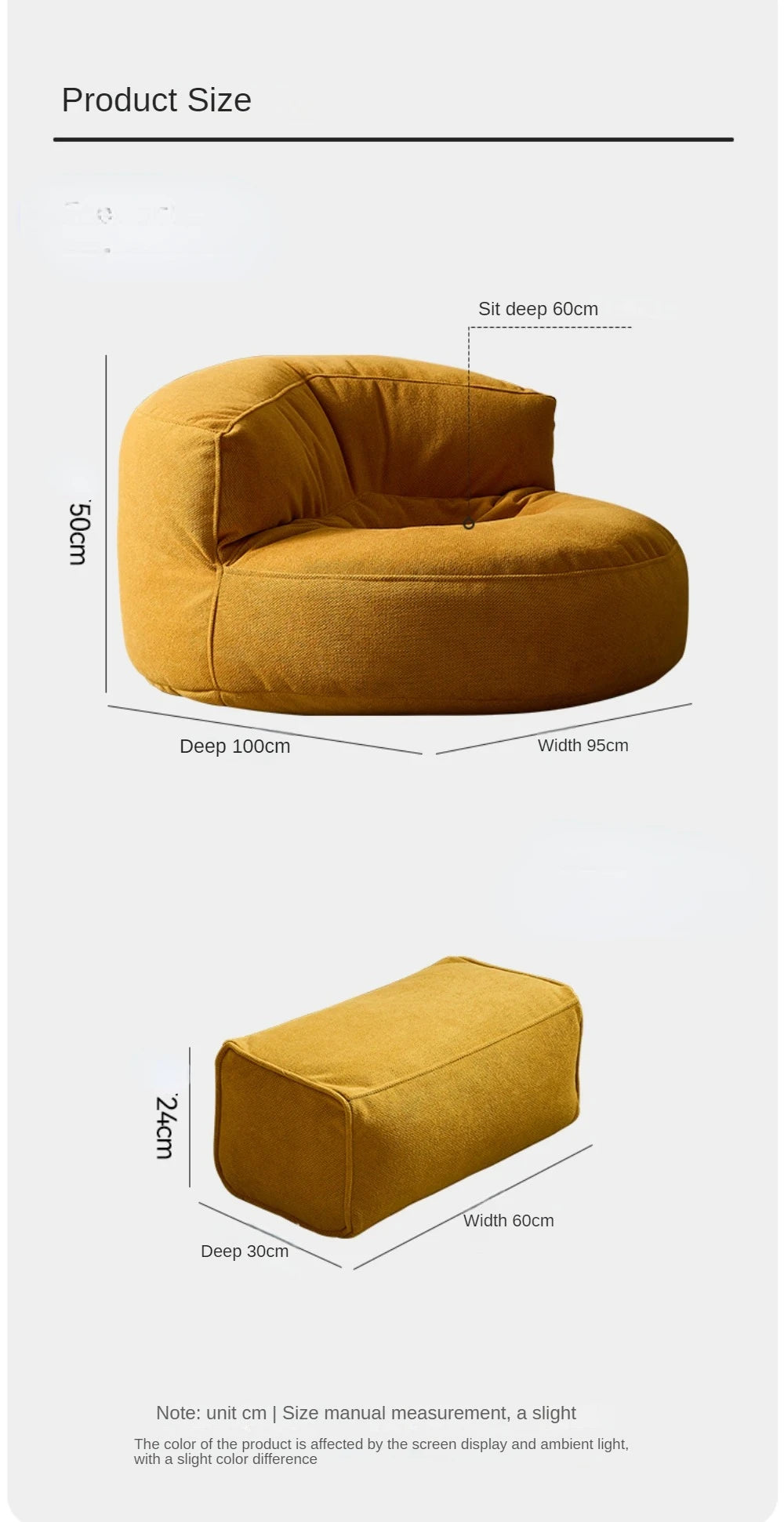 OTAUTAU Bean Bag Cover SF133【No Filler Inside! You Need To Buy Filler By Yourself !】