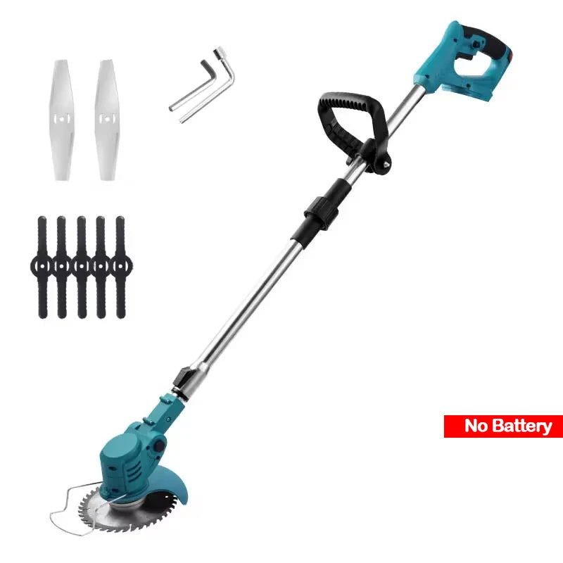 Cordless Lawn Mower & Grass Trimmer | 36,000 RPM, 3-Blade System, Telescopic Handle, Makita 18V Compatible (Tool Only)