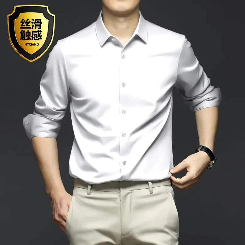 Men's Non-Iron Wrinkle-Resistant Long Sleeve Business Dress Shirt