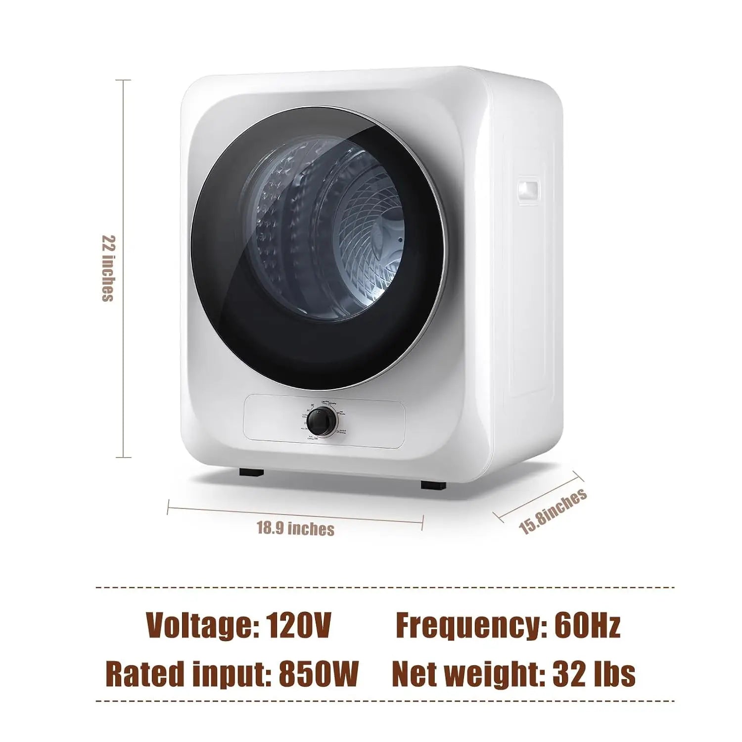 Portable Washer & Dryer Combo Set — 14 lbs Fully Automatic Washing Machine & 1.5 Cu Ft Portable Clothes Dryer