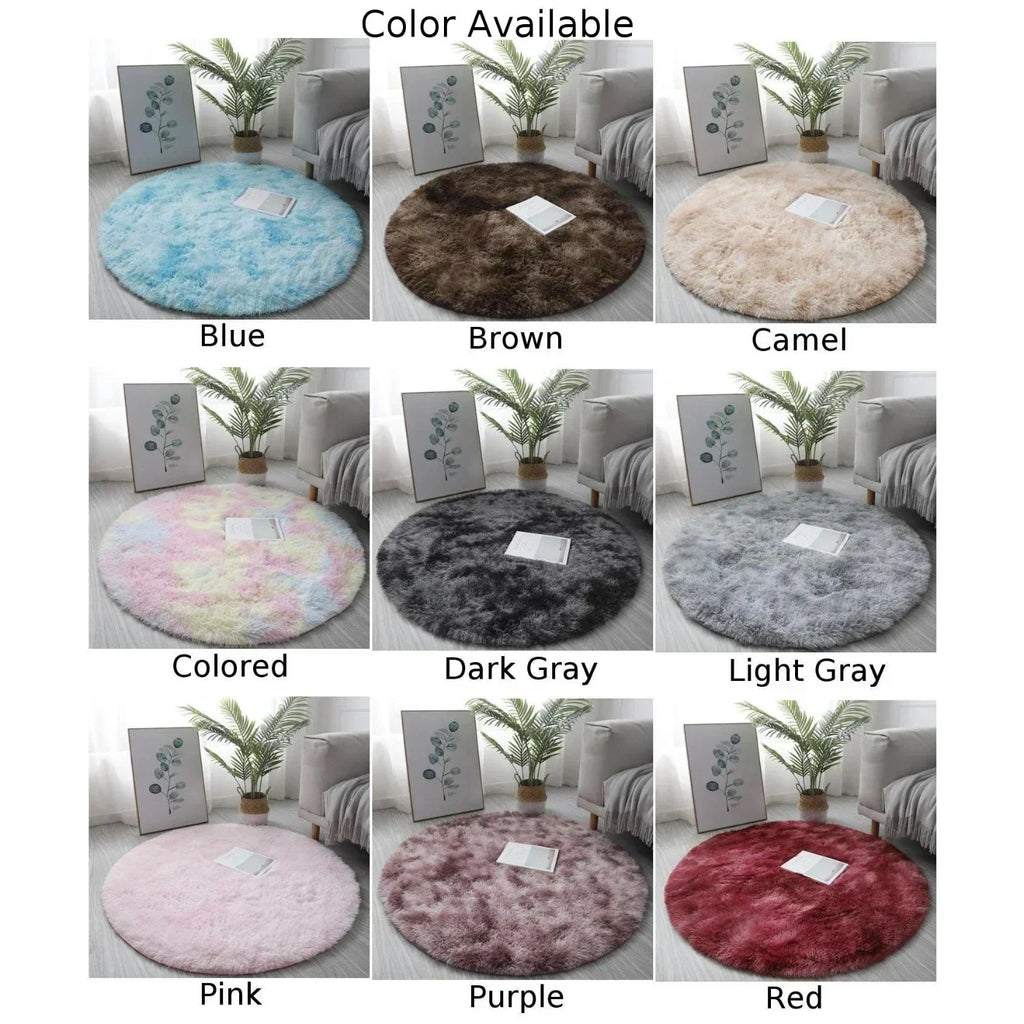 Round Shaggy Area Rug – Soft Non-Slip Circle Carpet for Bedroom & Living Room