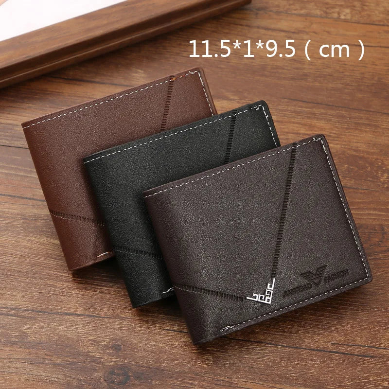 Men's Slim Money Clip Bifold Wallet – Leather Card Holder & Multi-Card Business Wallet