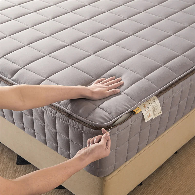 Six-Sided All-Inclusive Mattress Cover with Zipper – Thickened Quilted Protector, Custom Sizes