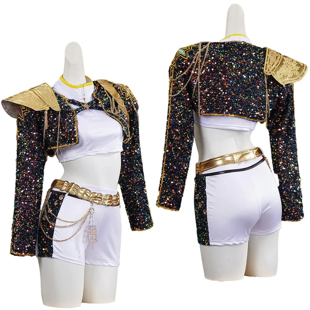 Kids & Adult Black & Gold Cosplay Costume – Halloween Roleplay Uniform