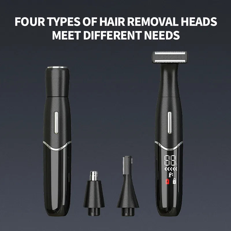 GZHJGOS 4-in-1 Electric Hair Trimmer for Women & Men – Face, Eyebrow, Nose, Body, USB Rechargeable