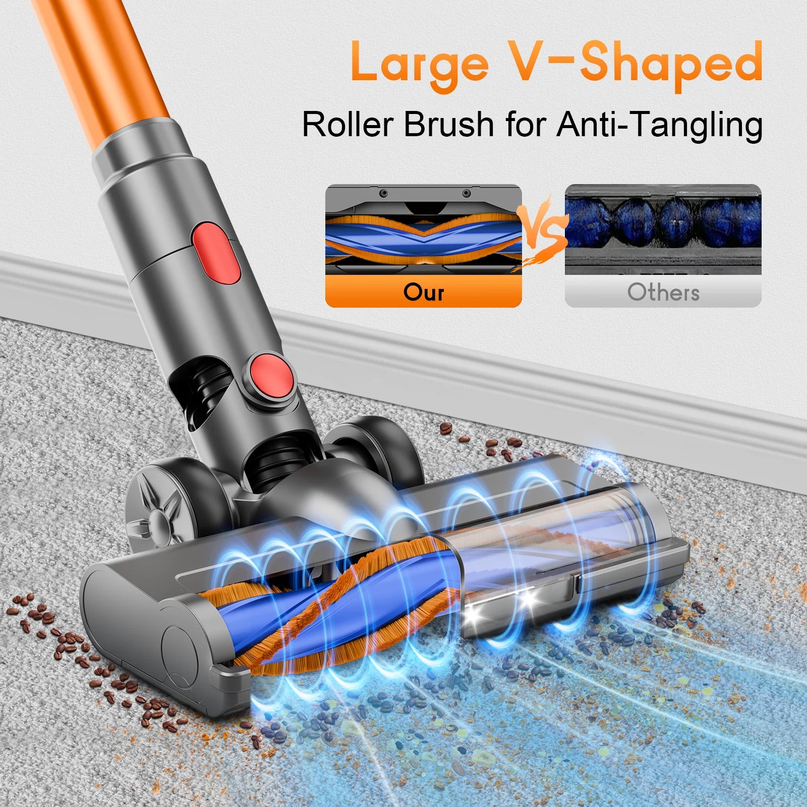 Honki 78KPA Cordless Vacuum Cleaner — LED High Power Wet & Dry Handheld for Pet Hair & Carpet