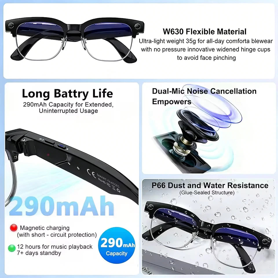 2026 800W Dual-Lens AI Smart Glasses — 4K HD, AI Translation, Bluetooth 5.3 & ChatGPT
